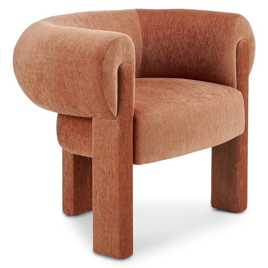 Versy Fabric Lounge Chair In Vivid Orange Colour - Febonic Living