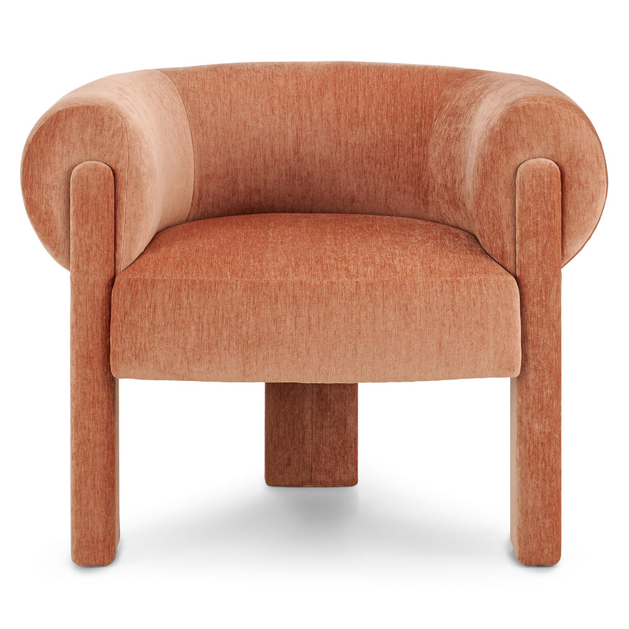 Versy Fabric Lounge Chair In Vivid Orange Colour - Febonic Living