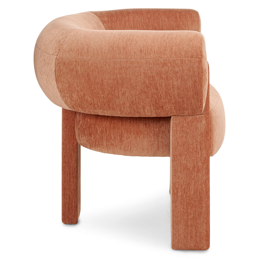 Versy Fabric Lounge Chair In Vivid Orange Colour - Febonic Living