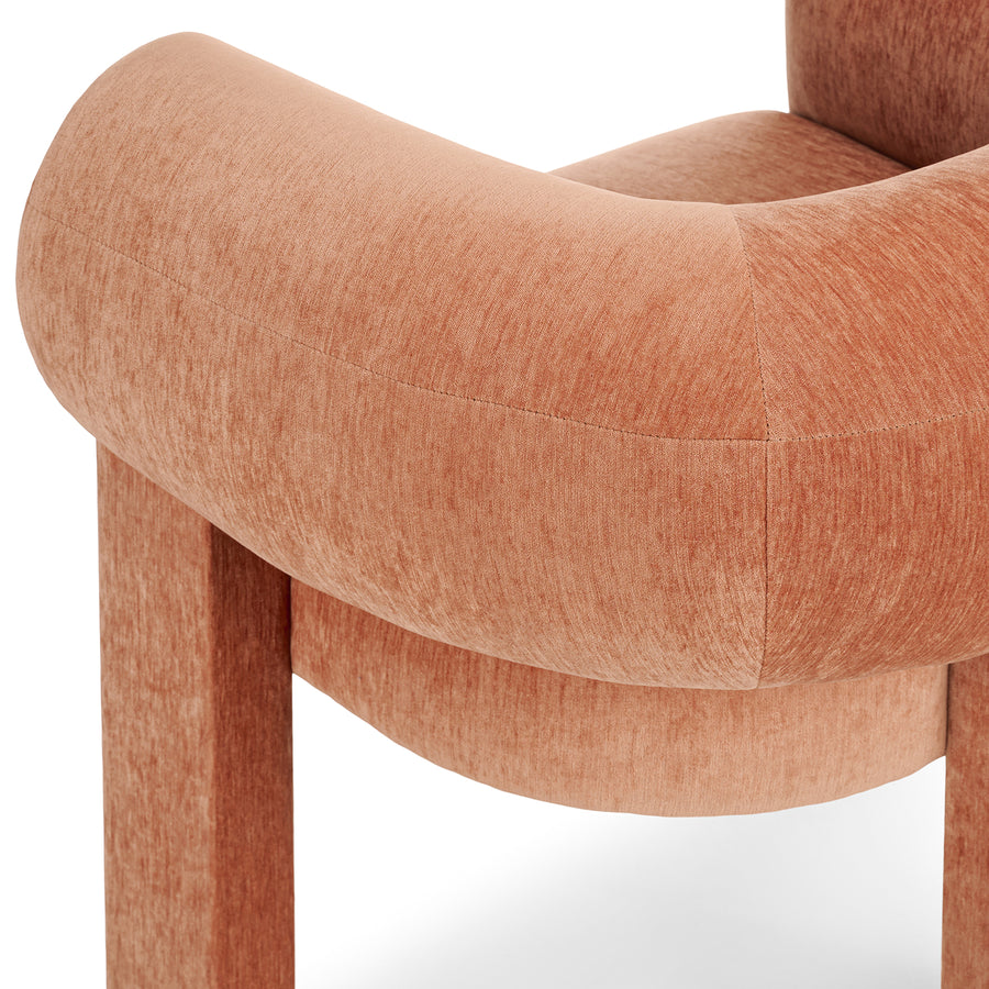 Versy Fabric Lounge Chair In Vivid Orange Colour - Febonic Living