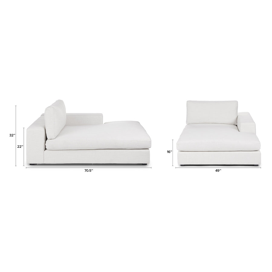 Beta Fabric Rhs Chaise Lounger In Ivory Cream Colour - Febonic Living