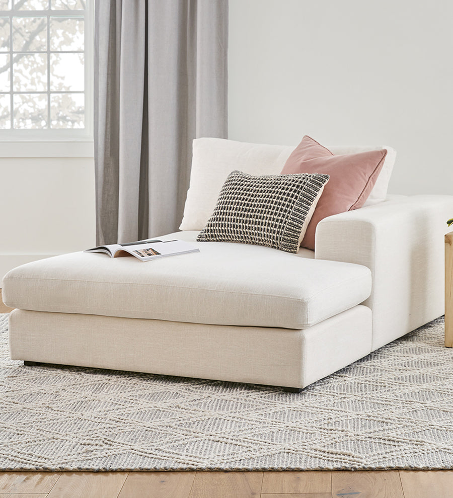 Beta  RHS Fabric Chaise Lounger - Ivory Cream by Febonic Living