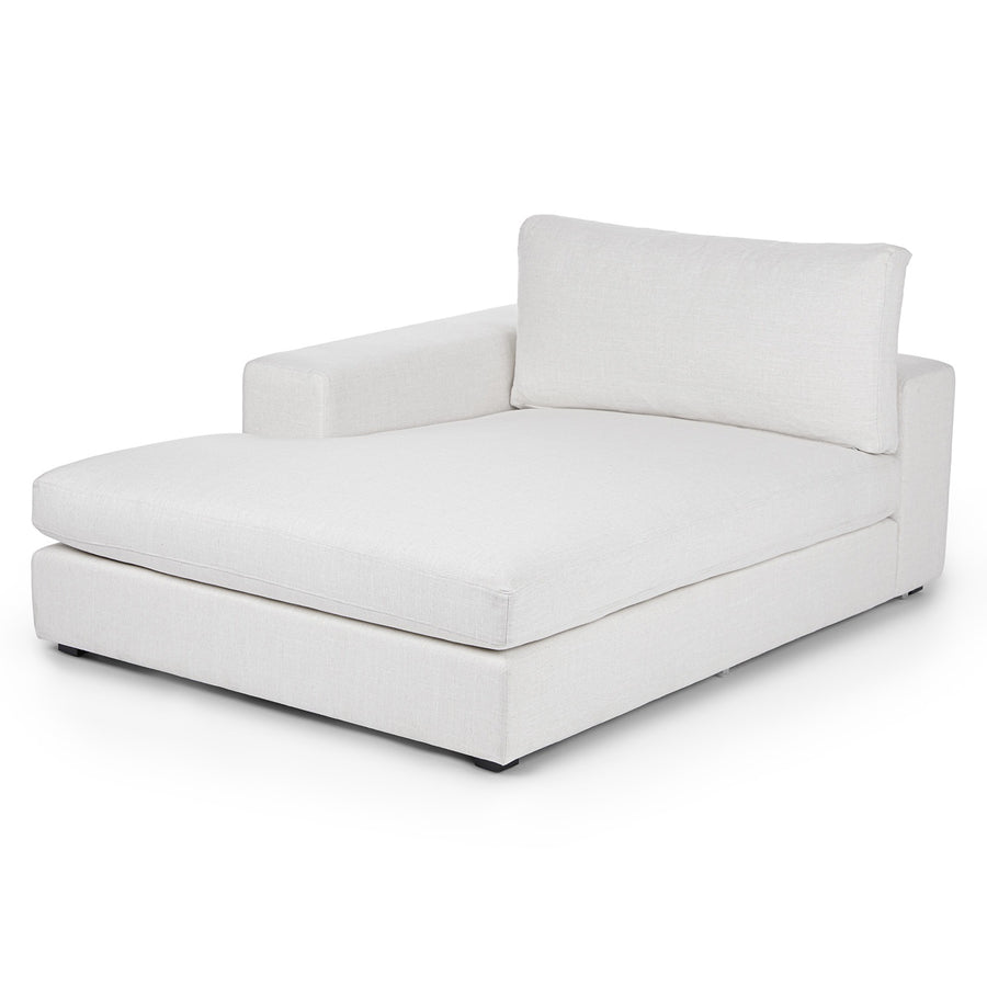 Beta Fabric Lhs Chaise Lounger In Ivory Cream Colour - Febonic Living