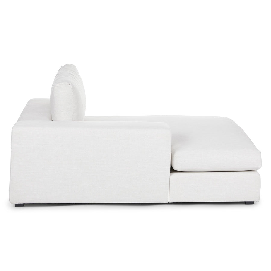Beta Fabric Lhs Chaise Lounger In Ivory Cream Colour - Febonic Living