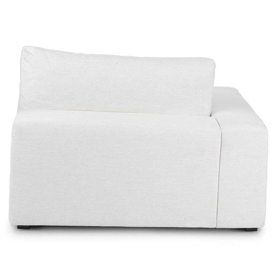 Beta Fabric Lhs Chaise Lounger In Ivory Cream Colour - Febonic Living