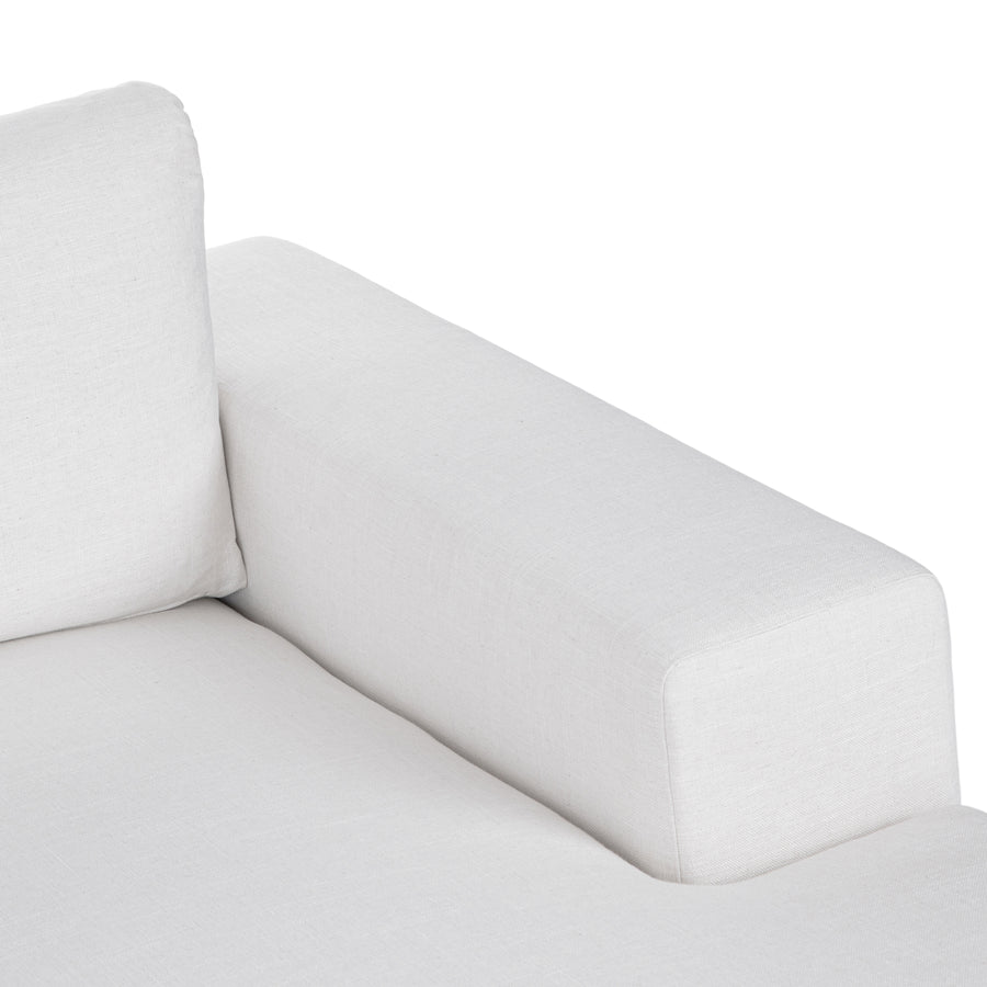 Beta Fabric Rhs Chaise Lounger In Ivory Cream Colour - Febonic Living