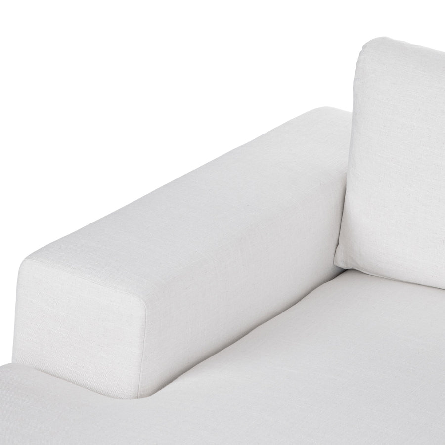 Beta Fabric Lhs Chaise Lounger In Ivory Cream Colour - Febonic Living
