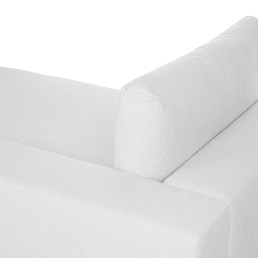 Beta Fabric Rhs Chaise Lounger In Ivory Cream Colour - Febonic Living