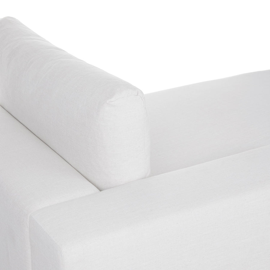 Beta Fabric Lhs Chaise Lounger In Ivory Cream Colour - Febonic Living