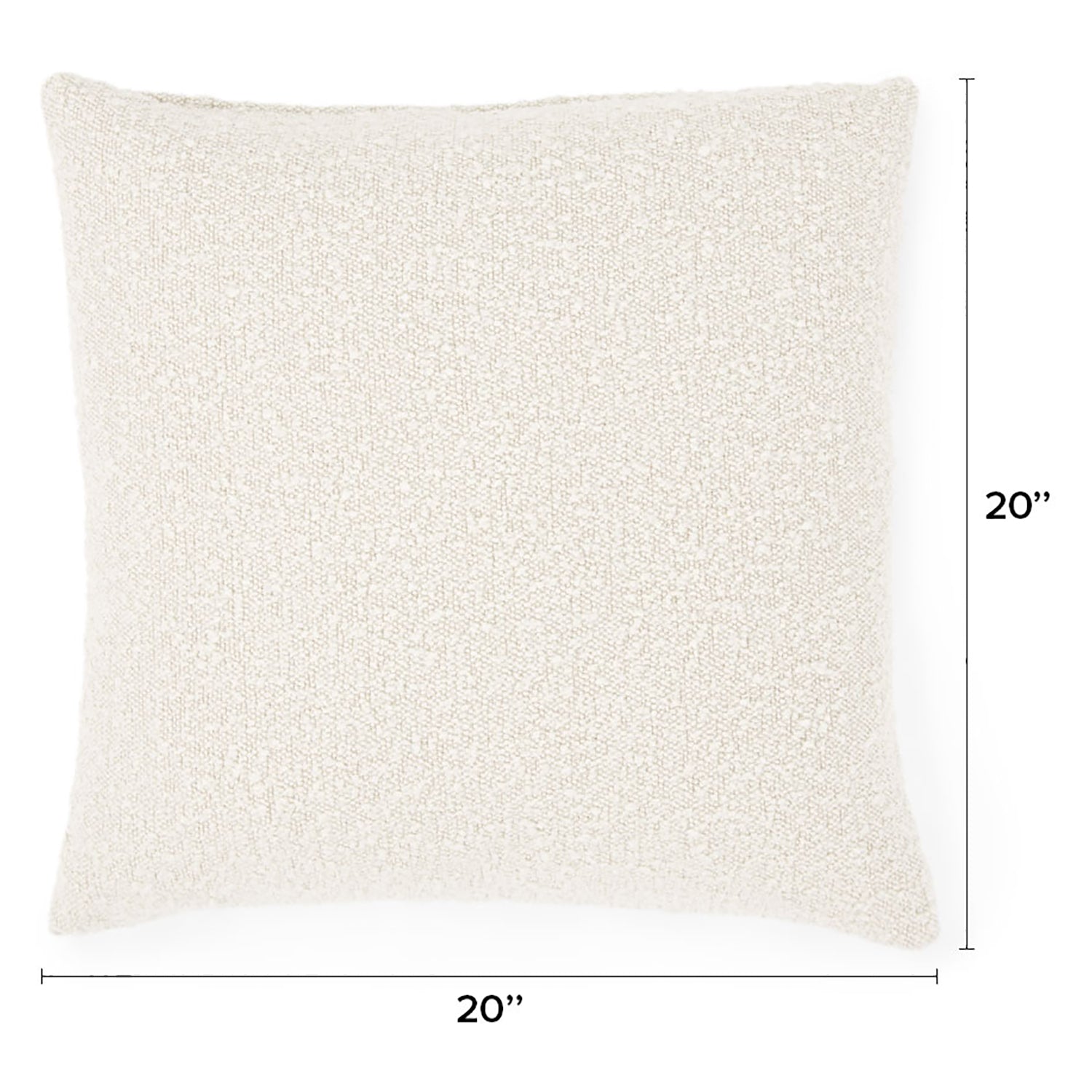 Gabriola Fur Fabric 20x20 inches Cushion + Covers (Pack of 2) In Bright White Colour