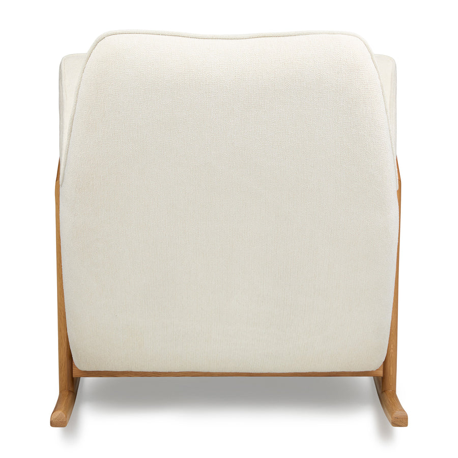 Muni Boucle Fabric Rocking Chair In Shell White Colour - Febonic Living