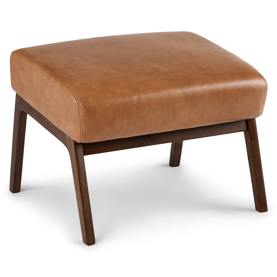 Otio Leatherette Foot Stool In Brown Colour - Febonic Living