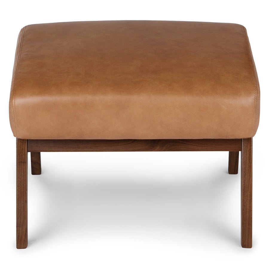 Otio Leatherette Foot Stool In Brown Colour - Febonic Living