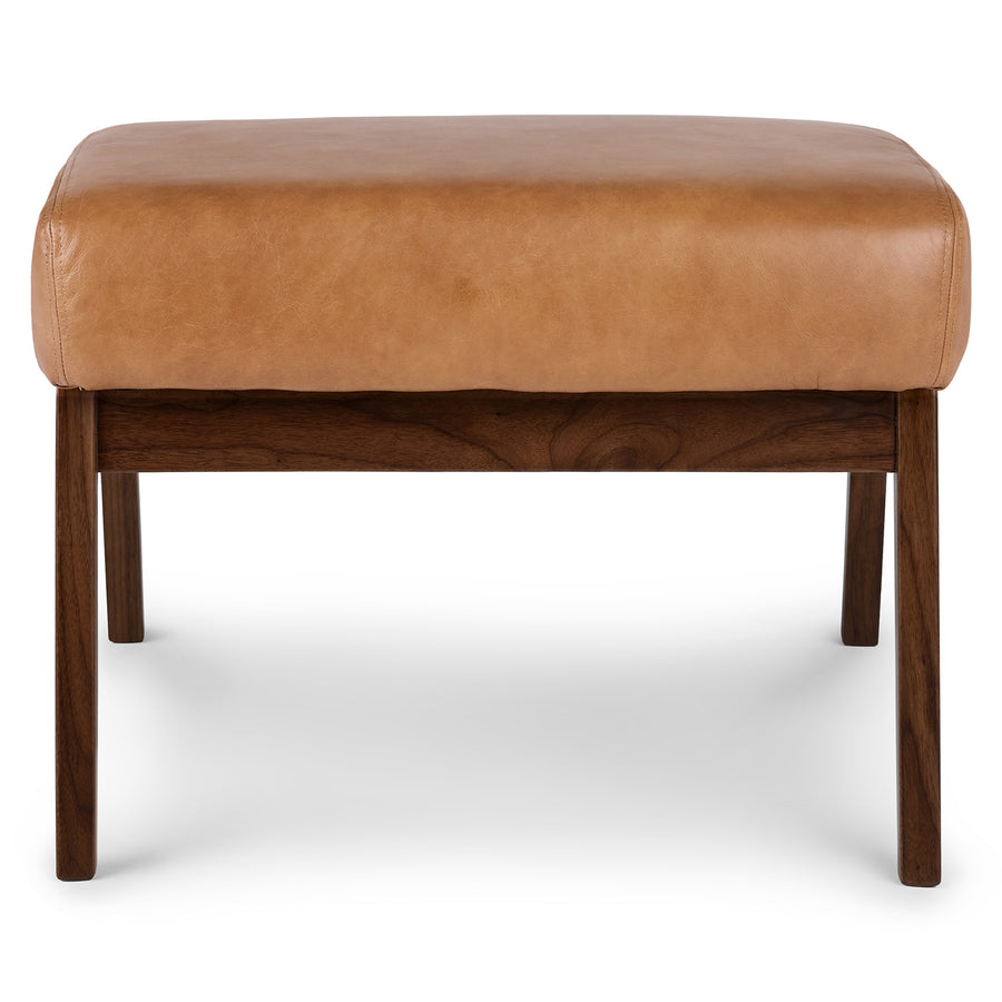 Otio Leatherette Foot Stool In Brown Colour - Febonic Living