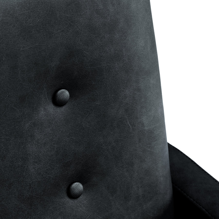 Galaxy Leatherette Lounge Chair In Dark Grey Colour - Febonic Living