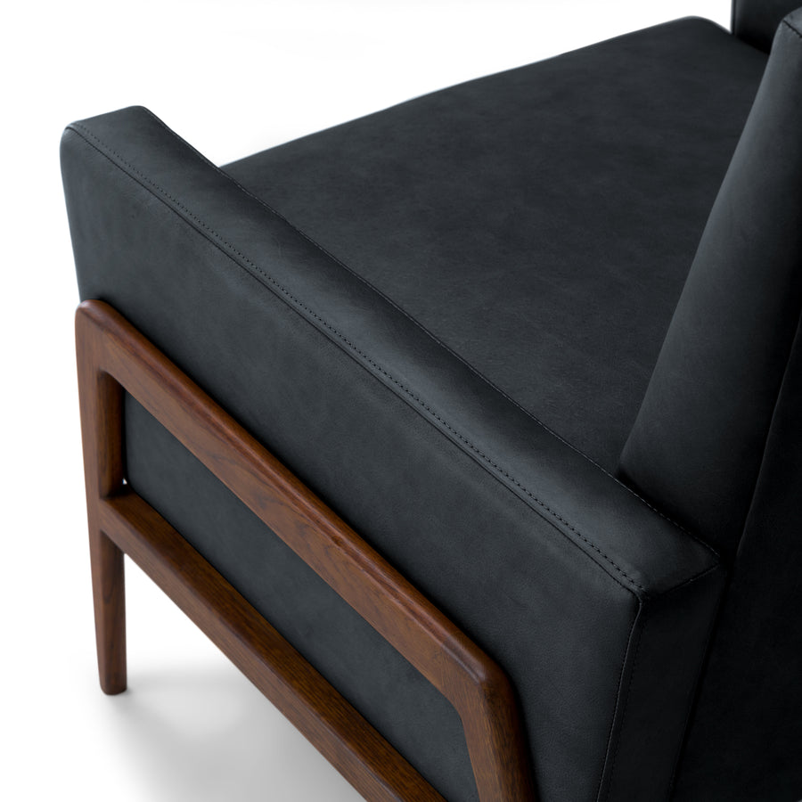 Galaxy Leatherette Lounge Chair In Dark Grey Colour - Febonic Living