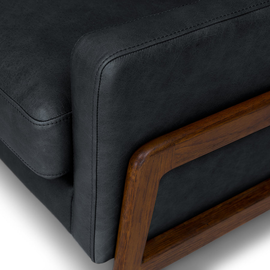 Galaxy Leatherette Lounge Chair In Dark Grey Colour - Febonic Living