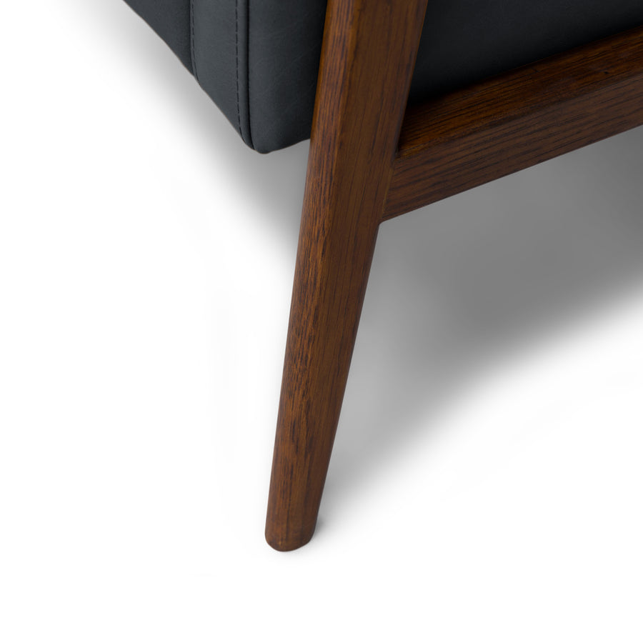 Galaxy Leatherette Lounge Chair In Dark Grey Colour - Febonic Living