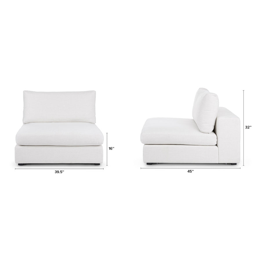 Beta Fabric Chaise Lounger In Ivory Cream Colour - Febonic Living