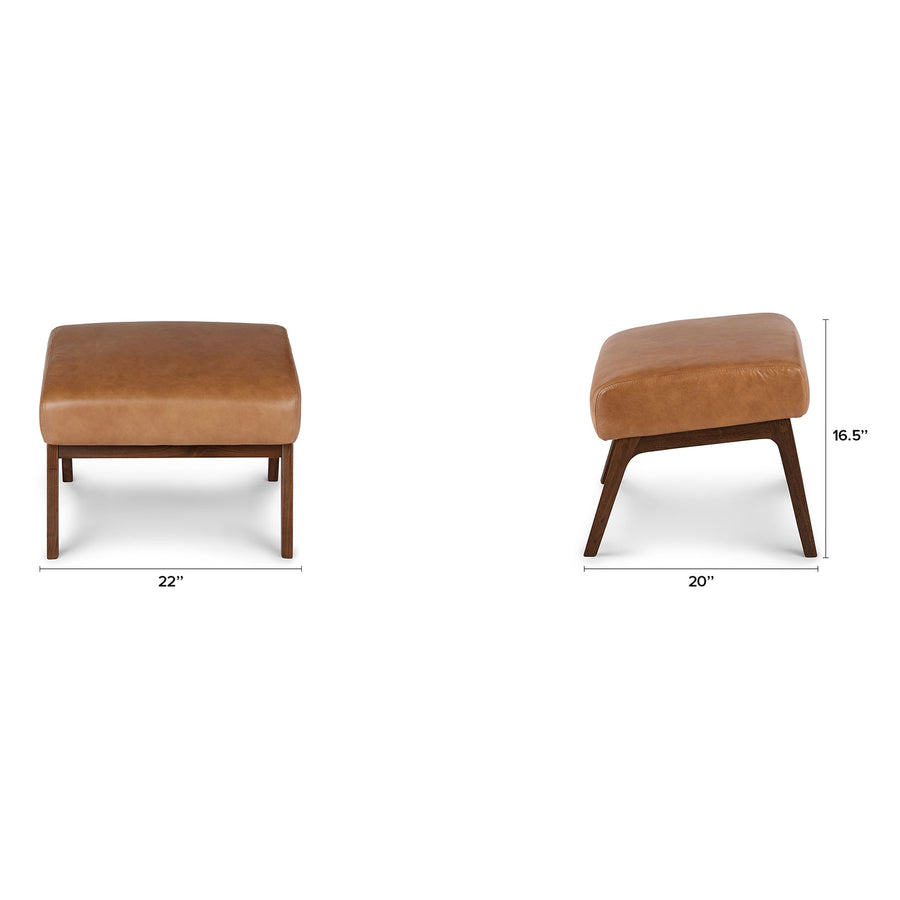 Otio Leatherette Foot Stool In Brown Colour - Febonic Living