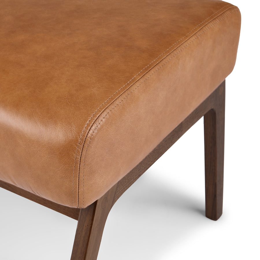 Otio Leatherette Foot Stool In Brown Colour - Febonic Living