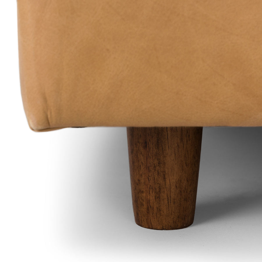 Sven Leatherette Chaise Lounger In Brown Colour - Febonic Living