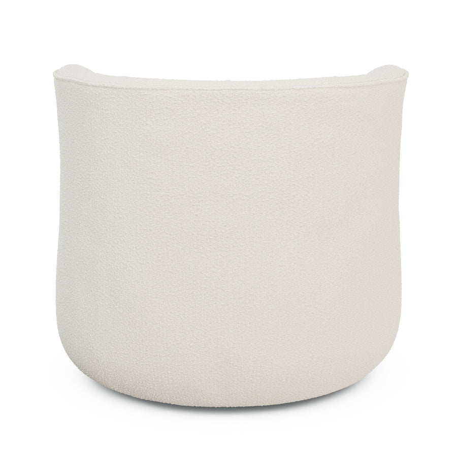 Bijo Boucle Fabric Lounge Chair In Shell White Colour - Febonic Living