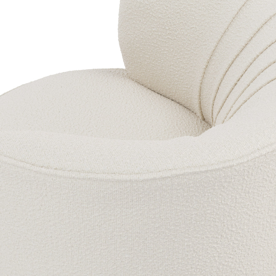 Bijo Boucle Fabric Lounge Chair In Shell White Colour - Febonic Living