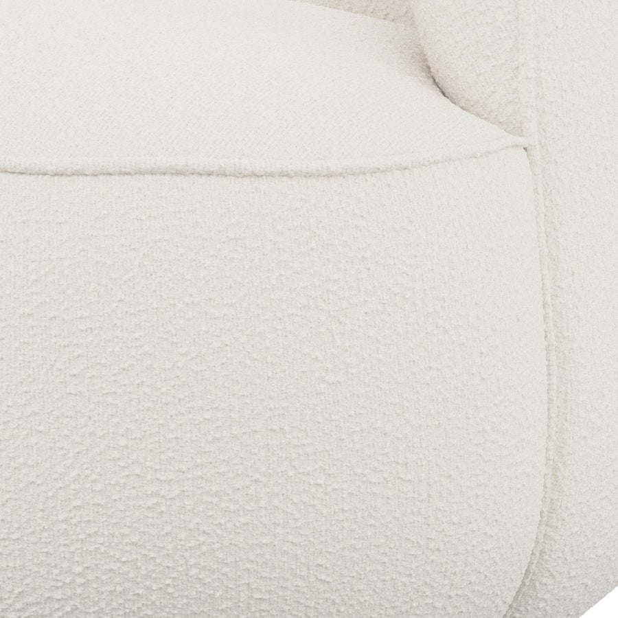 Bijo Boucle Fabric Lounge Chair In Shell White Colour - Febonic Living