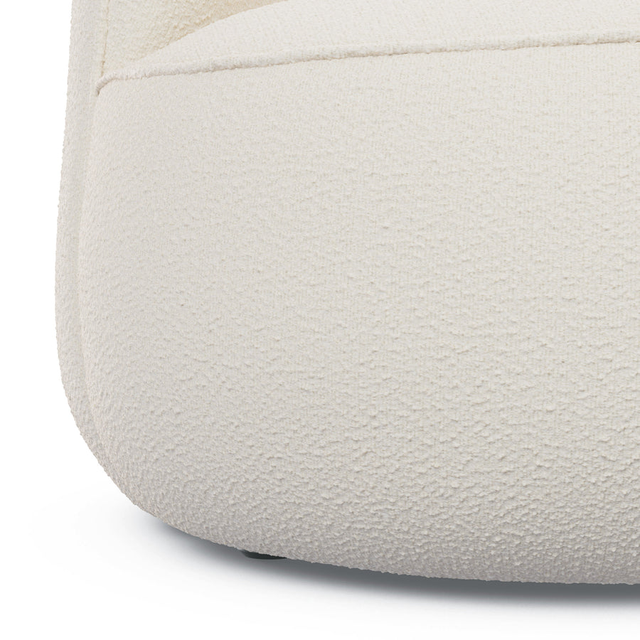 Bijo Boucle Fabric Lounge Chair In Shell White Colour - Febonic Living