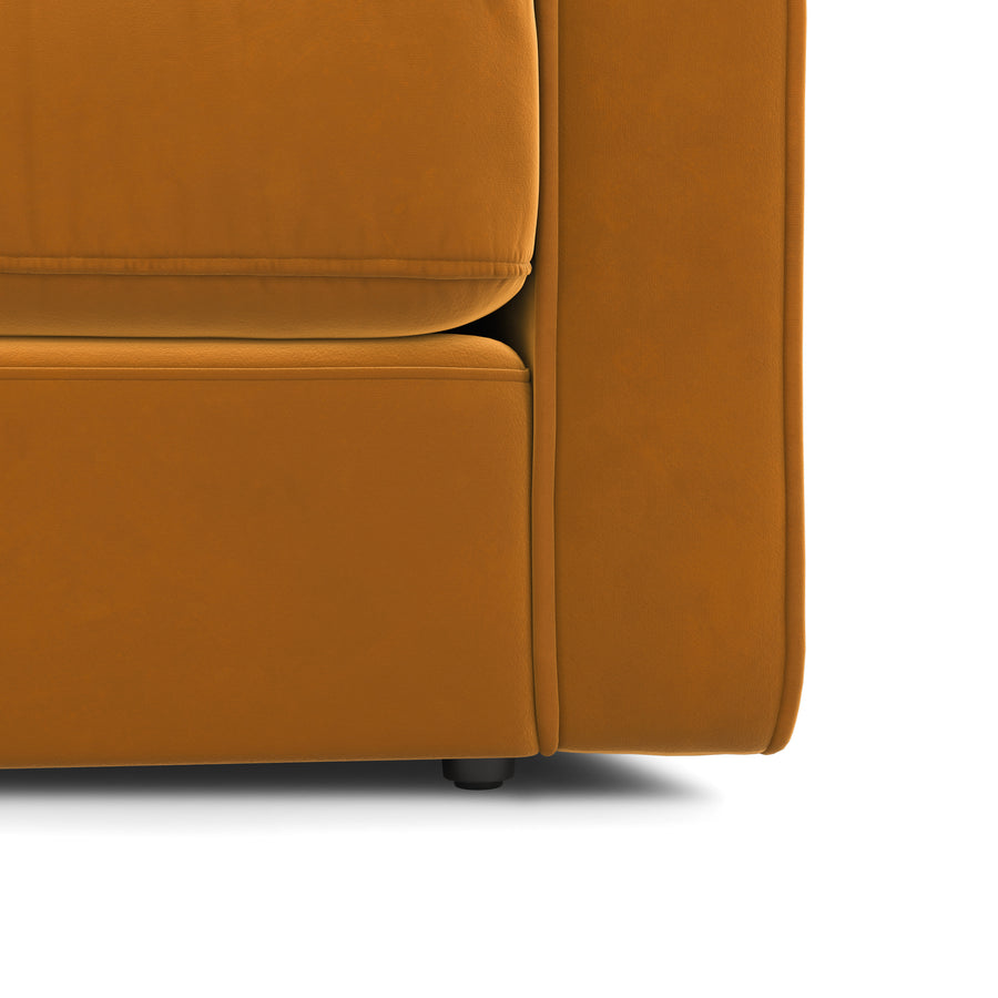 Sven Velvet 3 Seater Folding Sofa Bed In Tangerine Orange Colour - Febonic Living