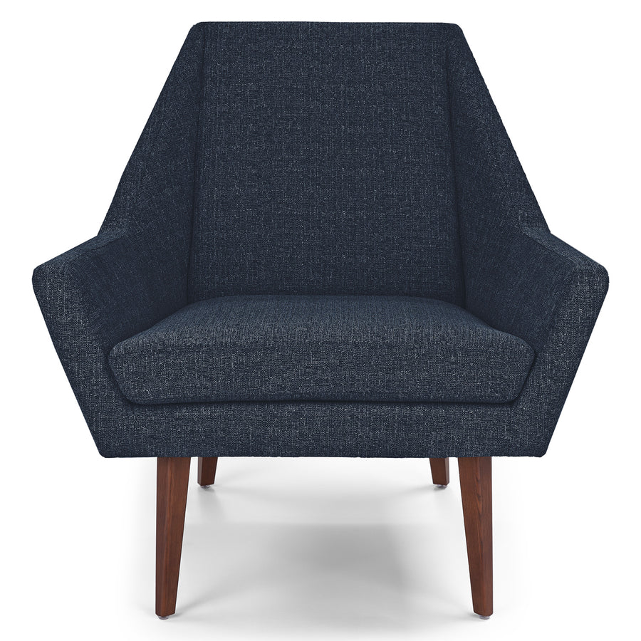 Angle Fabric Lounge Chair In Denim Blue Colour - Febonic Living