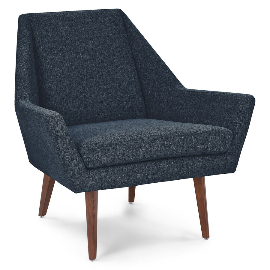 Angle Fabric Lounge Chair In Denim Blue Colour - Febonic Living