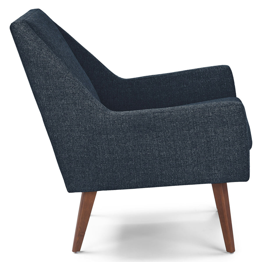 Angle Fabric Lounge Chair In Denim Blue Colour - Febonic Living