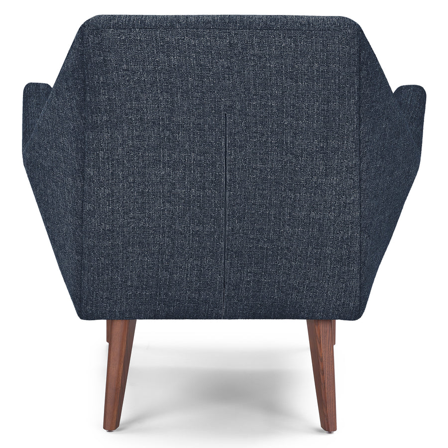 Angle Fabric Lounge Chair In Denim Blue Colour - Febonic Living