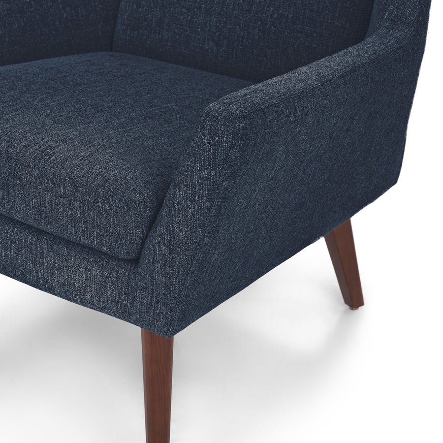Angle Fabric Lounge Chair In Denim Blue Colour - Febonic Living