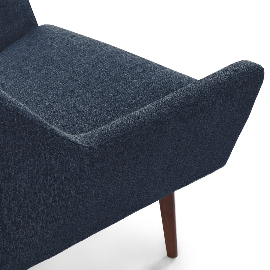 Angle Fabric Lounge Chair In Denim Blue Colour - Febonic Living