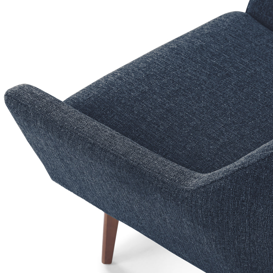 Angle Fabric Lounge Chair In Denim Blue Colour - Febonic Living