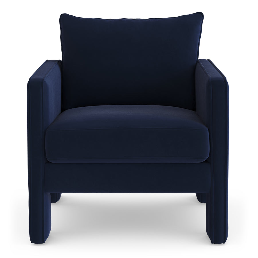 Haley Velvet Lounge Chair In Indigo Blue Colour - Febonic Living