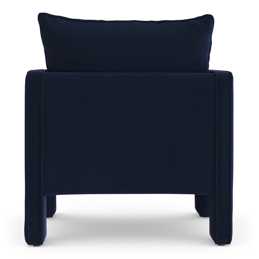Haley Velvet Lounge Chair In Indigo Blue Colour - Febonic Living