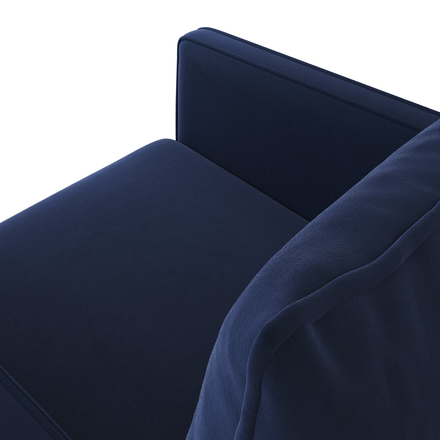 Haley Velvet Lounge Chair In Indigo Blue Colour - Febonic Living