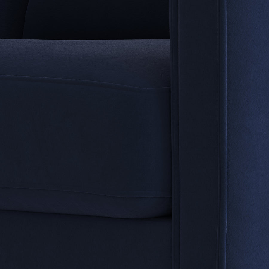 Haley Velvet Lounge Chair In Indigo Blue Colour - Febonic Living