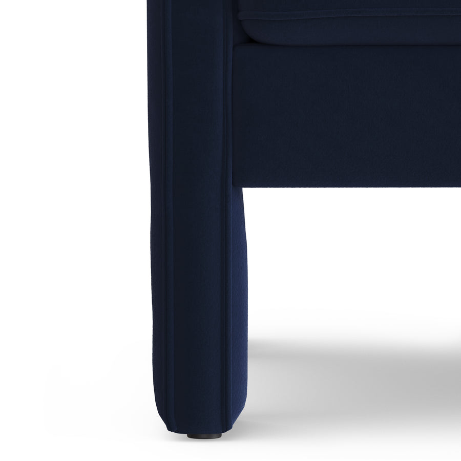 Haley Velvet Lounge Chair In Indigo Blue Colour - Febonic Living