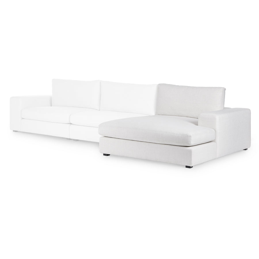 Beta Fabric Rhs Chaise Lounger In Ivory Cream Colour - Febonic Living