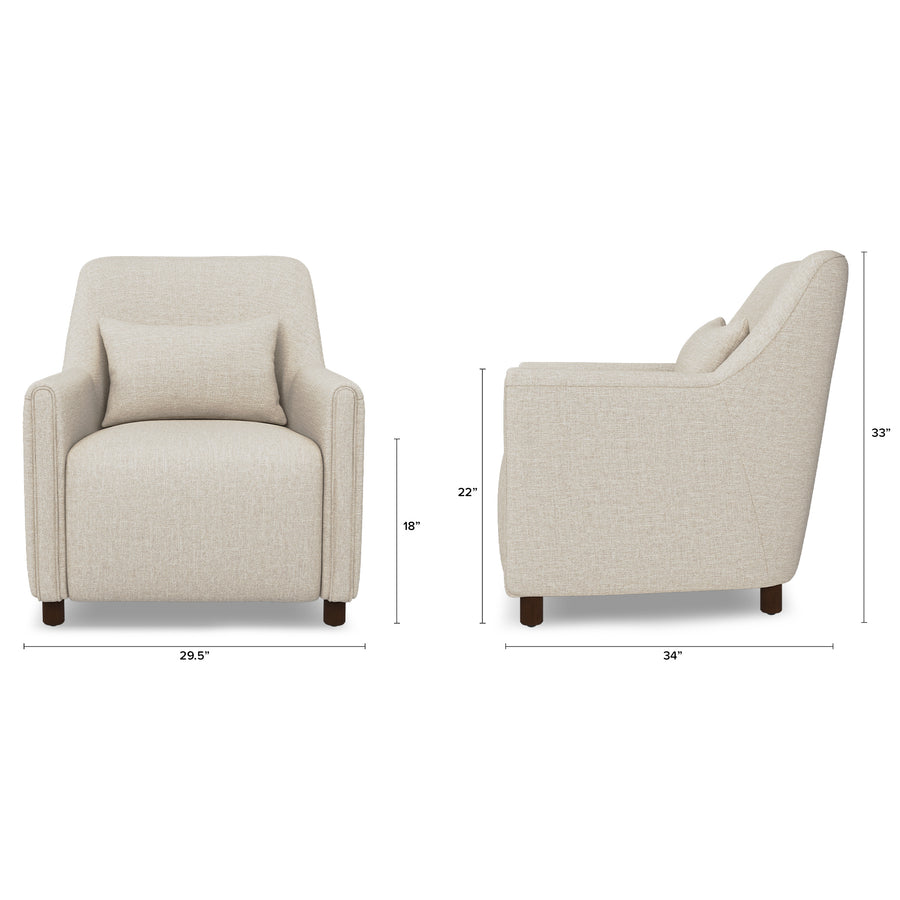 Winslow Fabric Lounge Chair In Ivory Cream Colour - Febonic Living