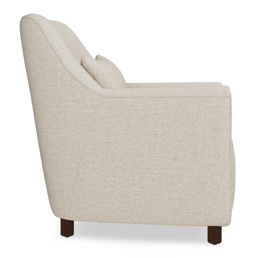 Winslow Fabric Lounge Chair In Ivory Cream Colour - Febonic Living