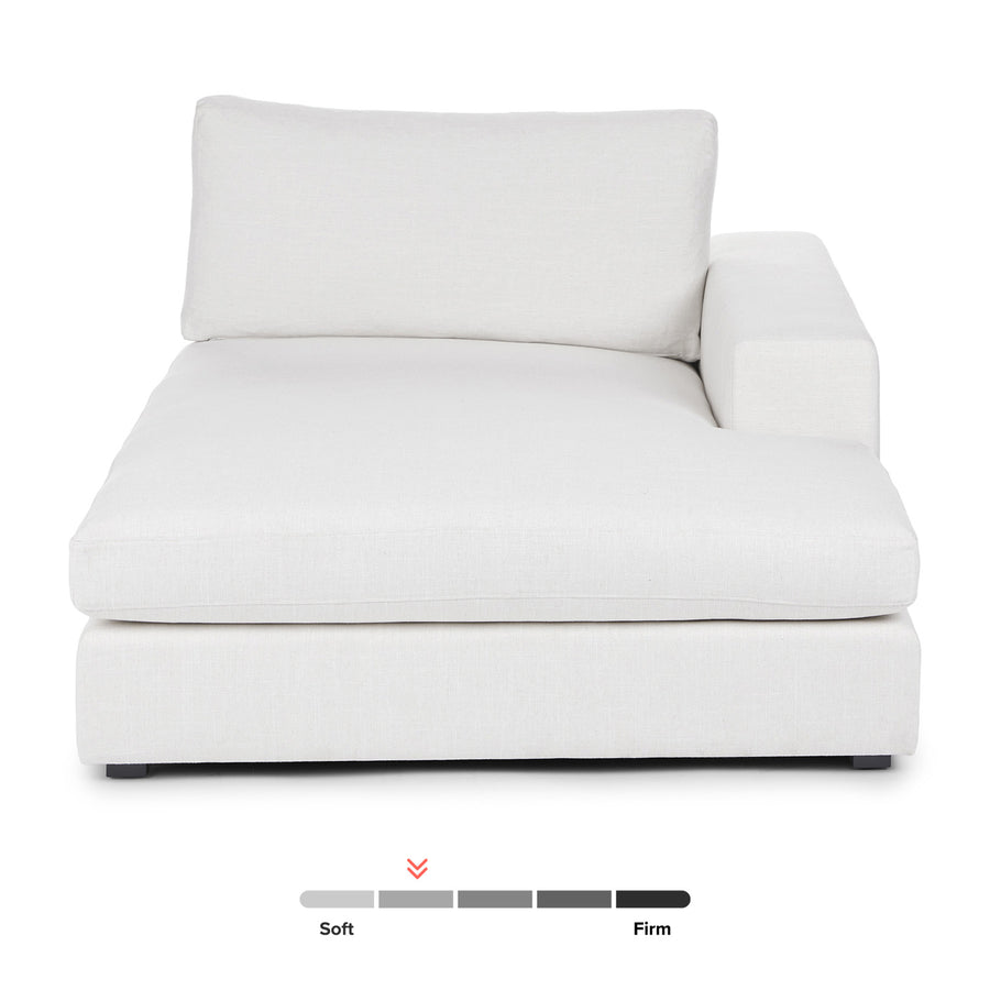 Beta Fabric Rhs Chaise Lounger In Ivory Cream Colour - Febonic Living