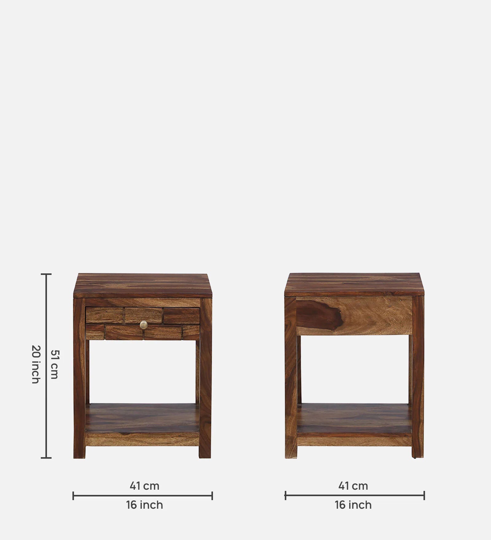 Imani Sheesham Wood Bedside Table In Provincial Teak Finish - Febonic Living