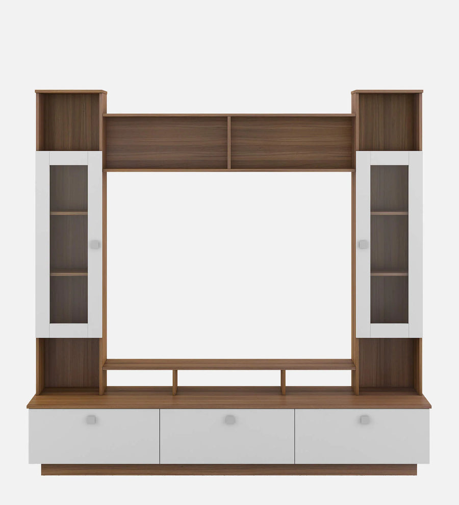 Kohat TV Unit In Frosty White and Oral Walnut Finish - Febonic Living