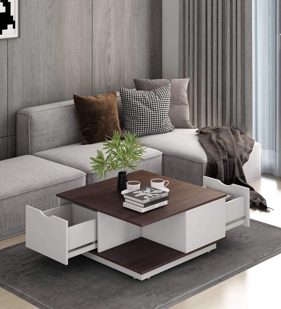 Pavia Coffee Table In Frosty White Finish - Febonic Living